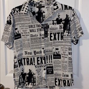 Newsprint blouse